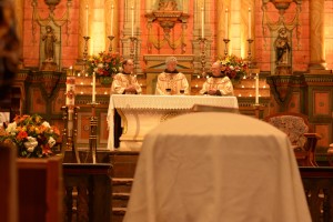 Funeral Mass with the Franciscan friars.